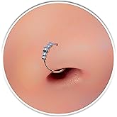 24G Nose Ring - 5 Beads silver + gold