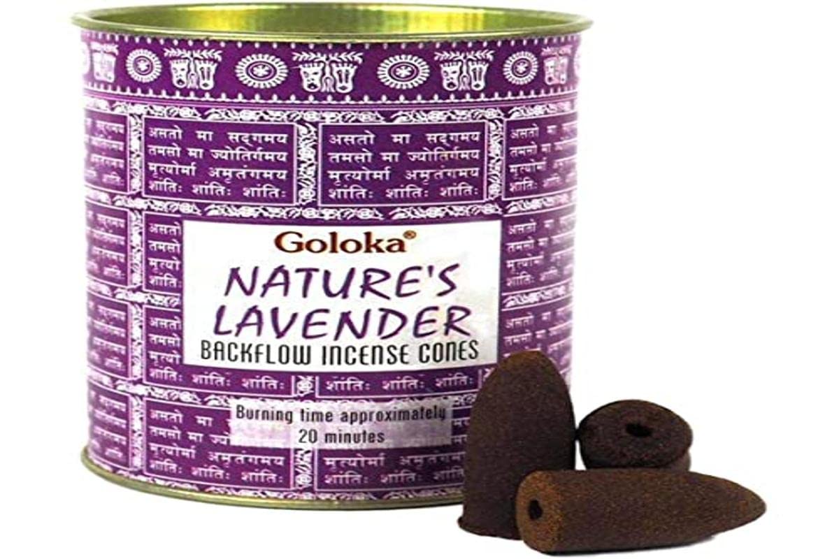 Lavender Backflow Incense Cones - 9cm x 7cm (Pack of 6) - Premium Aromatic Relaxation - Perfect for Home & Office Decor