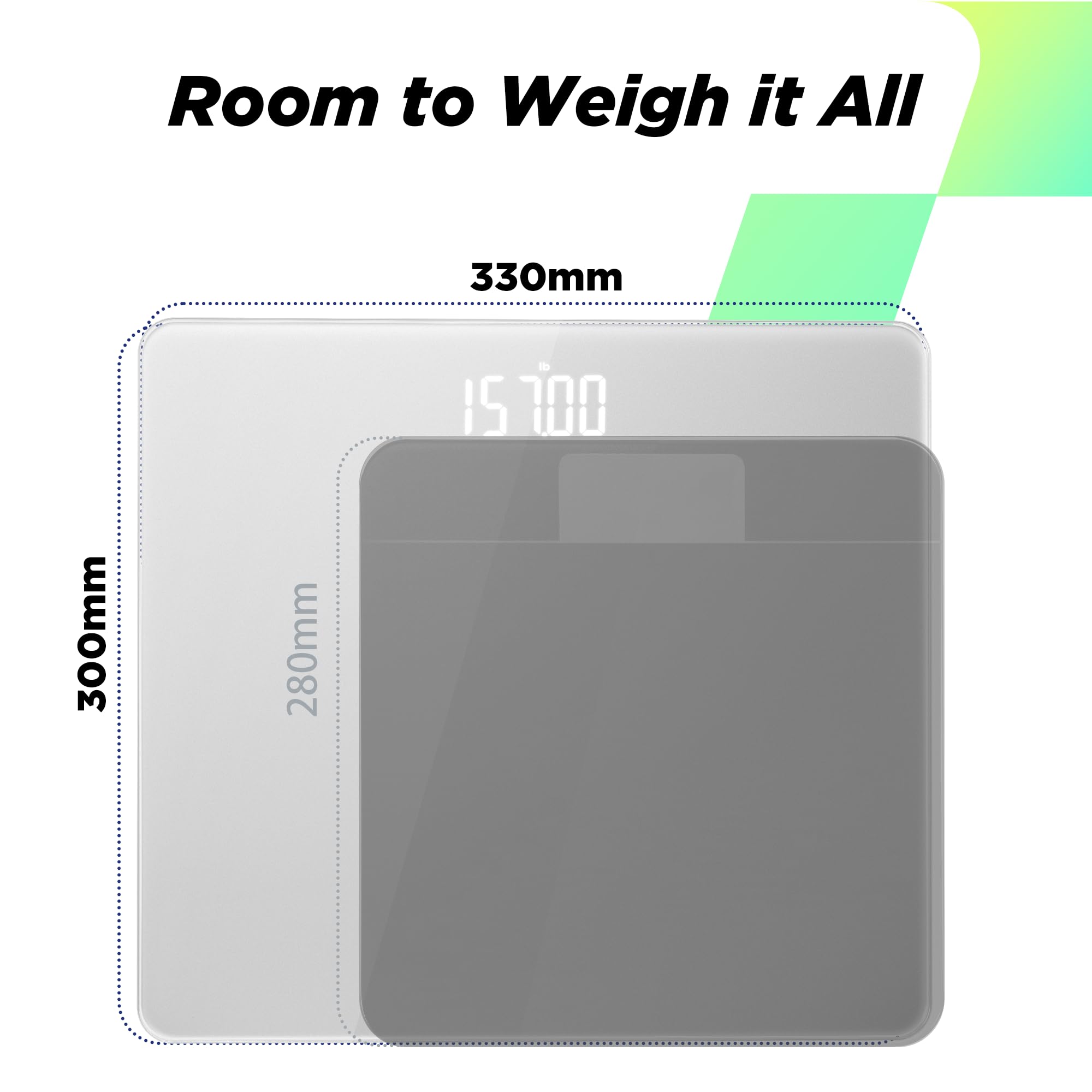 550lb Scale for Body Weight with Ultra-Wide Platform and Large LED Bezel-Less Display, Accurate High Precision Digital Bathroom Scale with Extra-High Capacity