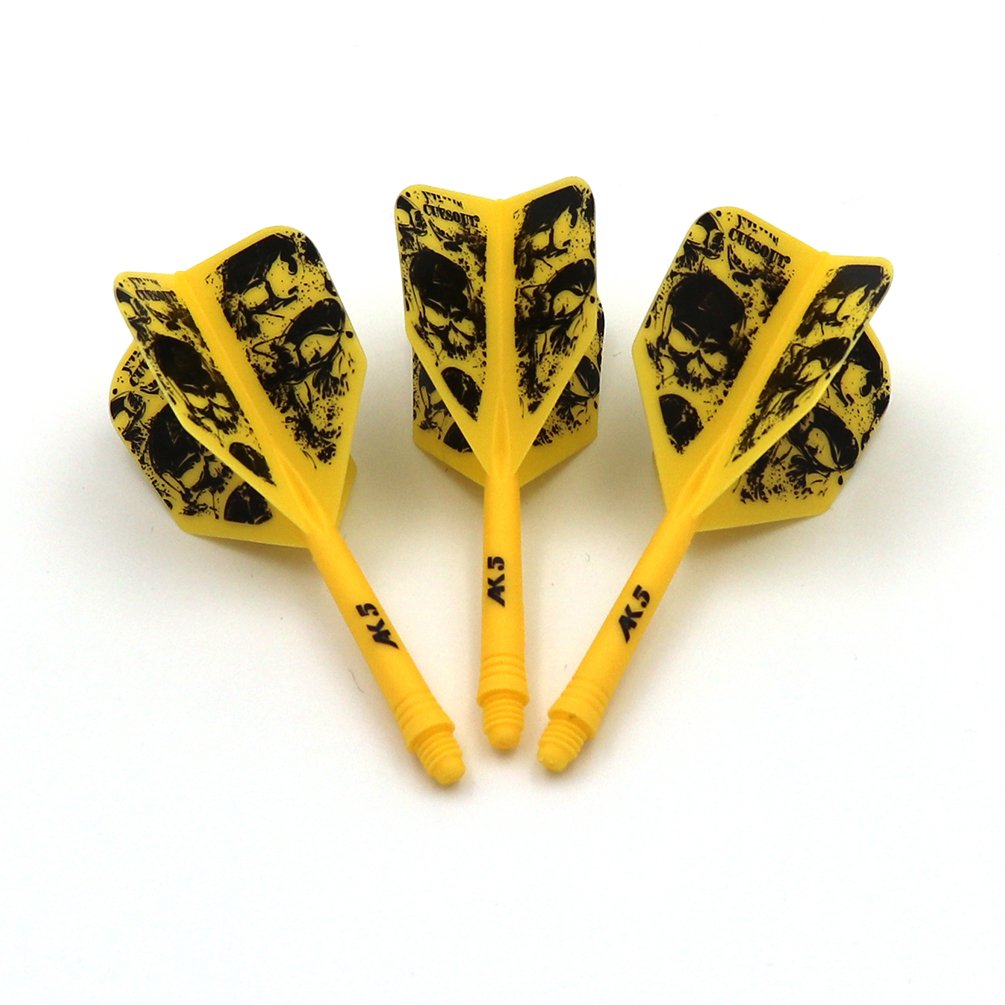 CUESOUL ROST Integrated Dart Shaft and Flights,big wing shape,Set of 3 pcs Skull Pattern(CSAK-5KL9)