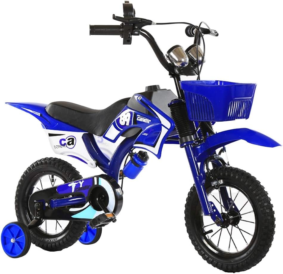 Llq2019 Bicycle Blue Red Bicycle Student Bike Girl Bike Boy Bike 12", 14", 16", 18" High Carbon Steel Frame With Basket (Color : BLUE, Size : 16INCHES)