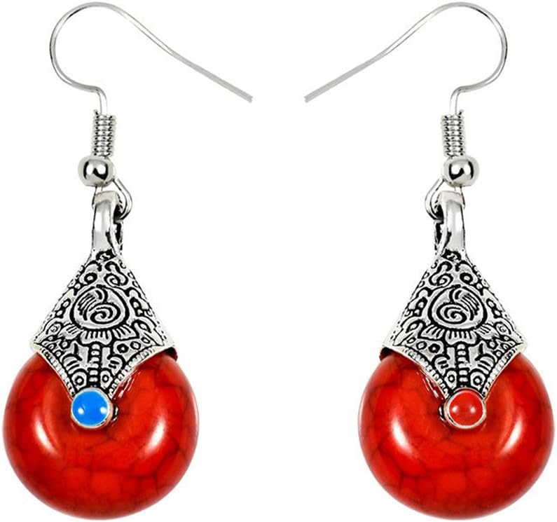 Ethnic Style Resin Alloy Drop Hook Earrings Women Fashion Jewelry