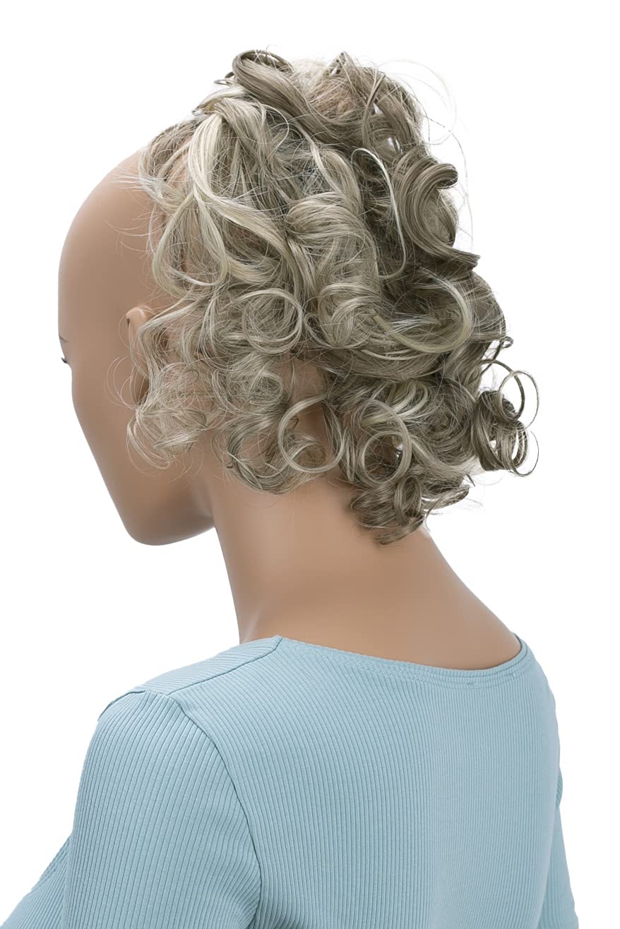 CAISHA Hairpiece Scrunchy Updo Hairstyles Voluminous Curly Messy Bun Natural Blonde With Highlights G25L