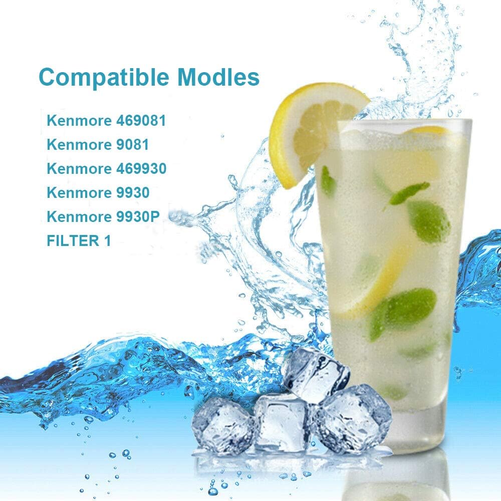 Kenmore Refrigerator Replacement 1, ,9930,9081 Water Filter, White, (2 PACKS): Kitchen & Dining