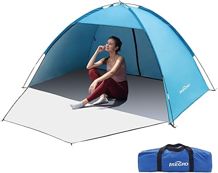 Iregro Grande Tente De Plage Pour 3 A 5 Personnes Avec Upf50 Uv Protection Tente