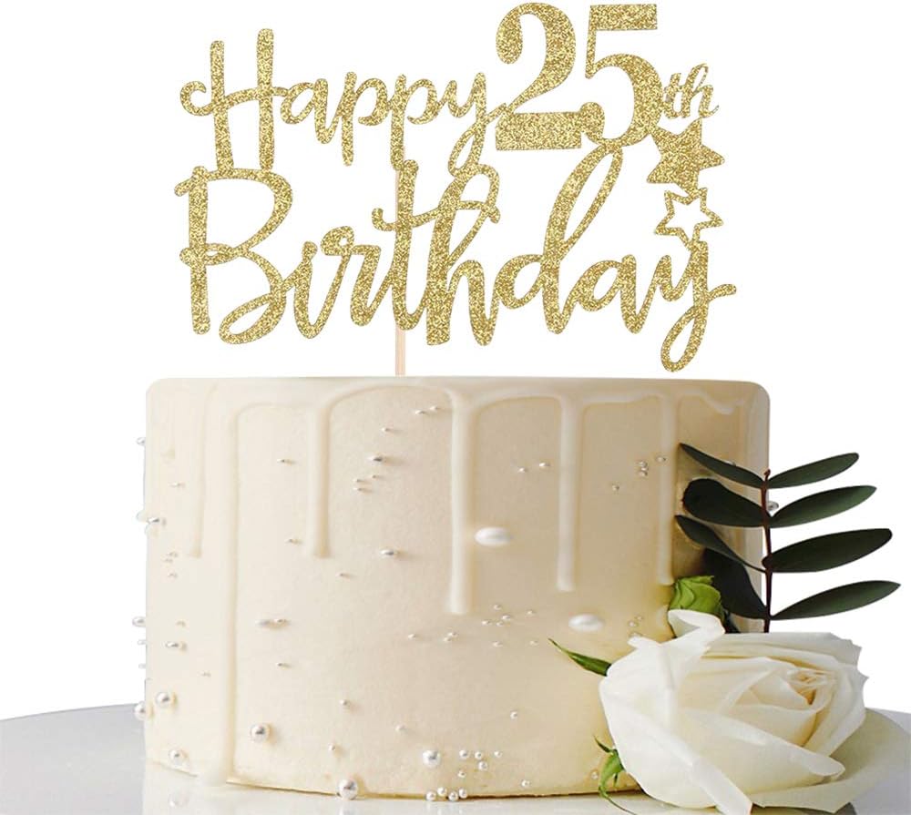 Nusswahn De Black 25th Birthday Party Decoration For Men Happy 25th Birthday Cake Topper With Football Talk 25 To Me Banner Celebrating 25th Birthday Anniversary Theme Party Party Supplies Toys Games