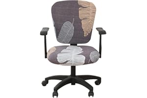 Jinzio Computer Office Chair Cover - Split Protective & Stretchable Cloth Polyester Universal Desk Task Chair Chair Covers Stretch Rotating Chair Slipcover (Canna)