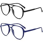 DXYXYO Retro Aviator Reading Glasses for Women, Mens Lightweight Blue Light Blocking Computer Readers