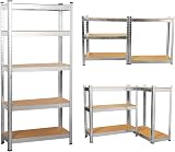 shine planet 5 Tier Garage Shelves Heavy Duty Metal Storage Unit 70x30x150cm