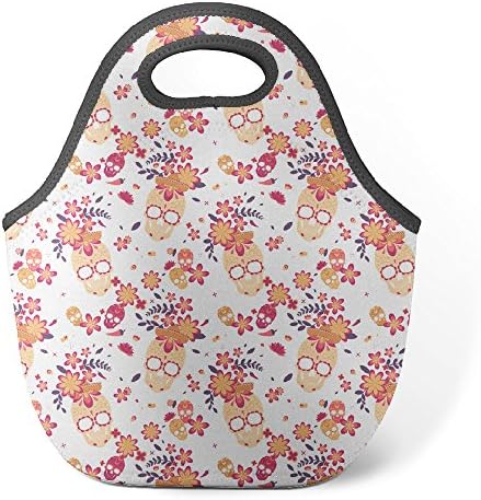 Good4Life - Neoprene Lunch Tote Insulated Reusable Picnic Lunch Bag [ Day Dead Pattern ]