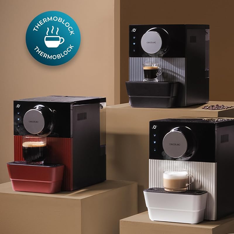 Macchina da Caffè Superautomatica Compatta Cremmaet Cube. 1350W, Sistema Pressatura 10g, Pre-Infusione, 19 Bar, Sistema Thermoblock, 5 Livelli Macinatura, Pannello Controllo Tattile