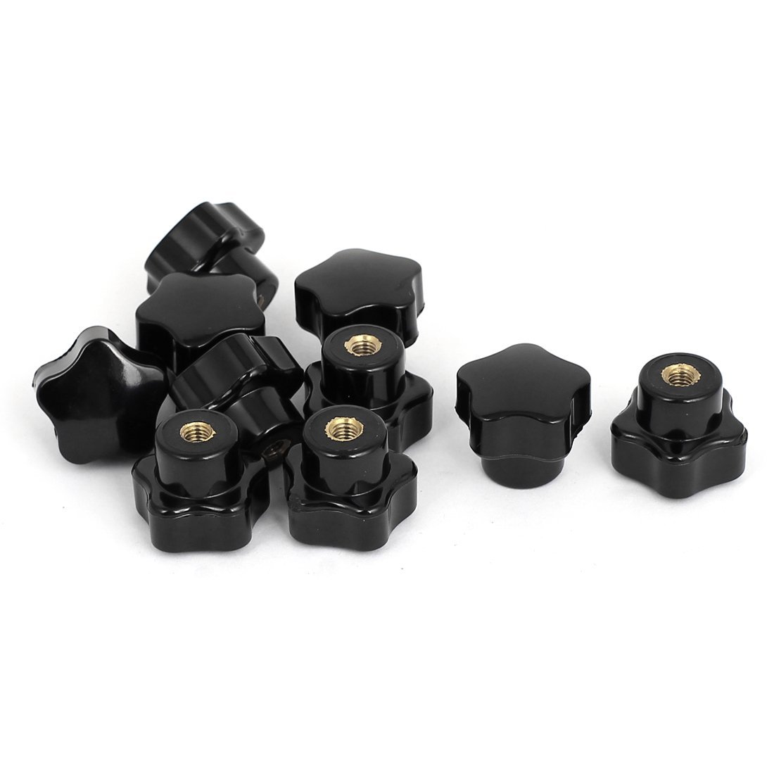 Sourcingmap® Plastic Star Head Clamping Knob Jig M5x25mm Female Thread 10pcs Black