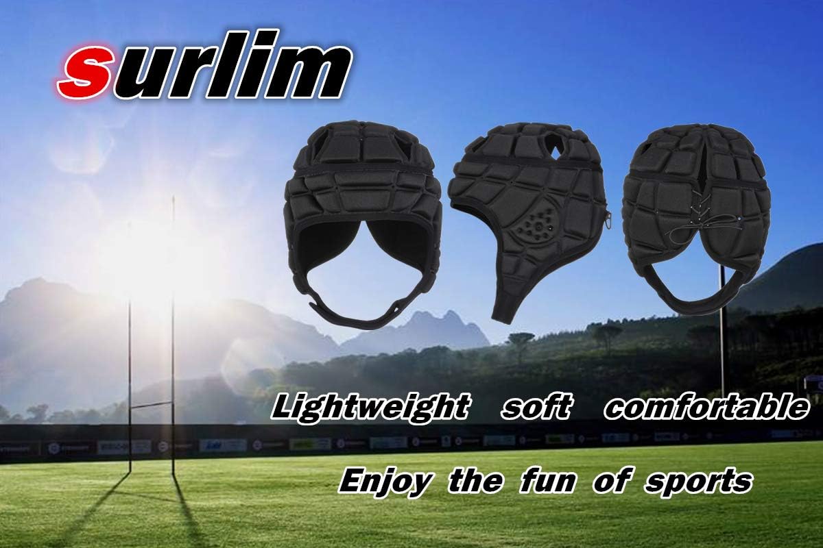 surlim Rugby Helmet Headguard Headgear for Soccer Scrum Cap Head Protector Soft Protective Helmet for Kids Youth : Sports & Outdoors