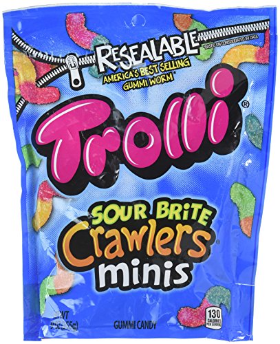 TrolliMinis Sour Brite Crawler Original Gummi Candy, 9 Ounce -- 6 per case.