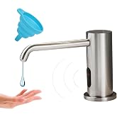 Automatic Soap Dispenser for Kitchen, Electric Soap Dispenser Built in Sink | Touchless Liquid hand Soap Dispenser with 1000ml Bottle, Infrared Sensors Soap Dispenser for Business Bathroom Brushed Nickel