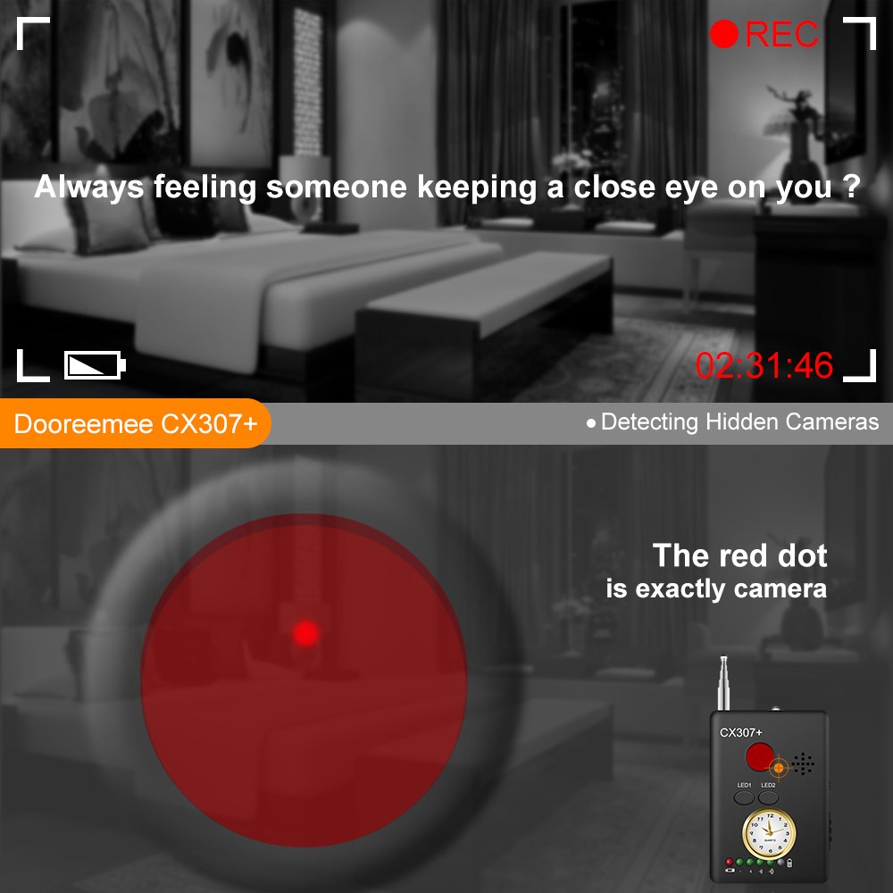 Anti-spy Camera Bug RF Signal Detector [Enhanced Version], Dooreemee