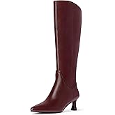 MUCCCUTE Knee High Boots for Women Chunky Heel Square Toe with Side Zipper Pull On Tall Fall Botas