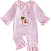 mlpeerw My First Easter Baby Girl Outfit Newborn Bunny Jumpsuit Ruffle Romper Cute Spring Infant Easter Clothes