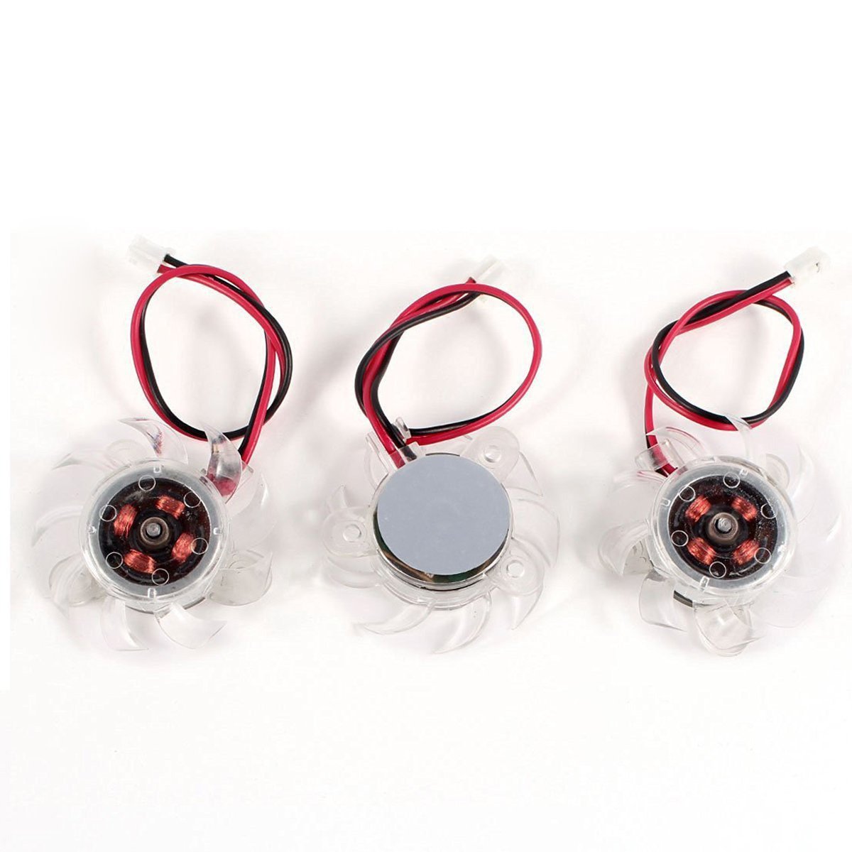 Saim 3 x 35mm 12V Clear Plastic Computer VGA Video Cooler Card Cooling Fan