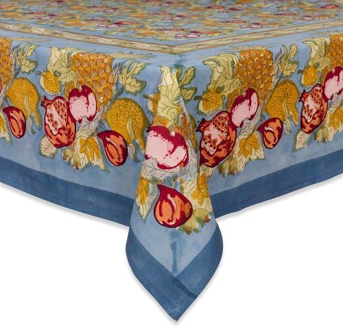 Couleur Nature 71-inches by 71-inches Tutti Frutti Tablecloth, Blue/Red