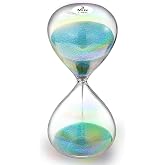 SuLiao Sand Timer 3 Minute Hourglass,Turquoise Sand Clock,Large Reloj De Arenai 3 Min,Colorful Biloba Puff Minimalist Hour Glass Sandglass for Home,Desk,Office Decorative