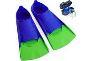 Nagiee Swim Fins, Kids Swim Flippers for Lap Swimming, Comfortable Silicone Flippers with Mesh Bag, Travel Size Swimming Flip