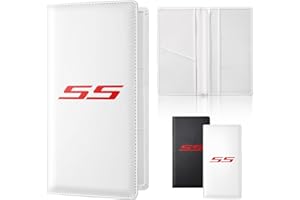 Annloysky Leather Car Registration and Insurance Cards Holder Compatible with Chevy Camaro SS, Vehicle Glove Box Car Organizer with Magnetic Shut, Documents License for Camaro SS Owners