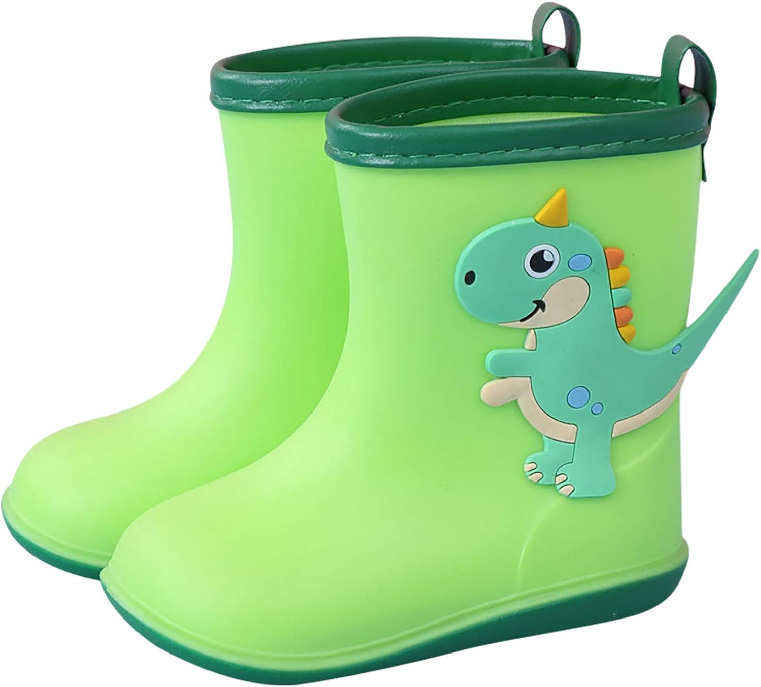 dkjawjcn Boys Girls Rain Boots Lined Dinosaur Wellington Boots Kids Girls Rain Shoes Waterproof