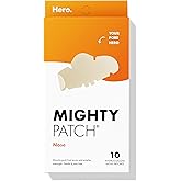 Mighty Patch Nose Pimple Patches from Hero Cosmetics, Large Hydrocolloid Pore Strips, Dermatologist Approved, Overnight, Blackhead Remover Strip to Absorb Acne Nose Gunk from Face, 10 Count