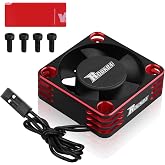 Motor Cooling Fan 30mm RC Model Heatsink 28000RPM ESC Cooling Fan for RC Car 1/8 1/10 1/12 Scale 540 550 Brushless Motor (Black+Red)