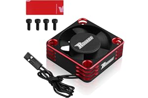 ARRAROWN Motor Cooling Fan 30mm RC Model Heatsink 28000RPM ESC Cooling Fan for RC Car 1/8 1/10 1/12 Scale 540 550 Brushless Motor (Black+Red)
