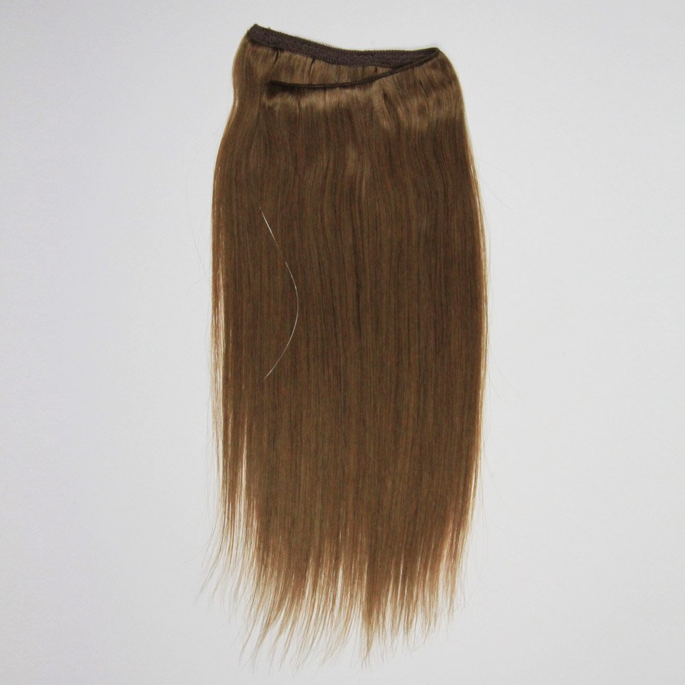 I&K 18” Onepiece QuickFit 100% Human Hair Extensions #8-Light Brown 18 inches — image 1