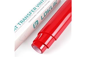 LOKLiK Red Heat Transfer Vinyl, 12" x 6ft Iron on Vinyl for Cricut, Silhouette Cameo, HTV Vinyl Roll for T Shirts Easy to Cut & Weed & Transfer for Heat Vinyl Design(Red)