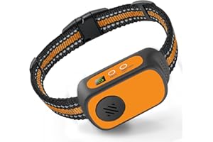 CZCCWD Rechargeable Dog Bark Collar with Beep Vibration and Shock,Anti Barking Collar for Small Medium Large Dogs, Humane Dog Training Device with 5 Adjustable Sensitivity Levels (Orange)