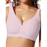 COCOMARTS Jelly Bras for Women No Underwire Seamless Push Up Comfortable Tshirt Everyday Deep V Bra with Support and Lift