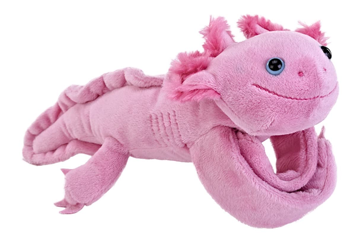 Wild Republic Huggers Axolotl, Snap Bracelet, Gift for Kids, Plush Toy, Fill is Spun Recycled Water Bottles, 8 Inches