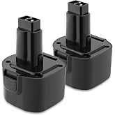 CREABEST 2Packs 9.6V 3.5Ah Ni-MH for Dewalt Replacement Battery DW9062 Dw9061 DW926 DC750KA DW955K DW955 DW926K-2 DW926K DW902 DW050 DE9062 DE9061 DE9036 DW955K-2 DW050K Black &amp; Decker PS120