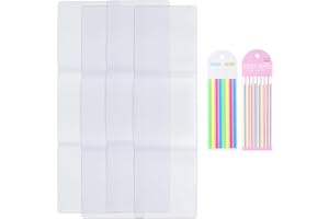 Xovnfp 4Pcs Mahjong Card Sleeves and Line Finders Set - Fit Large Print Size (6 1/8”x4 3/4”) with Durable Matte Anti-Glare Pl