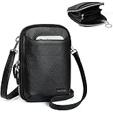 befen Genuine Leather Crossbody Cell Phone Purse for Women, Small Zip Around RFID Blocking Crossbody Wallet Bags