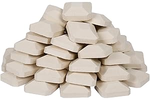 Leship Ceramic Briquettes Replacement for Lynx L27 L30 L36 L42 L54 and Other Gas Grills, Gas Grill Briquettes Replacement for Lava Rocks, 50-Piece, 2 x 2 inches