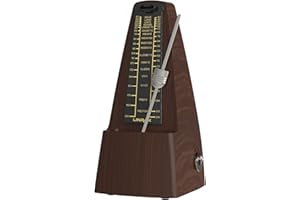 Linrax M2 Mechanical Metronome for Piano Guitar Bass Ukulele Drum Violin Cello Saxophone Trumpet and Other Musical Instruments, Track Tempo and Beat, Loud Sound, High Precision, Wood Grain