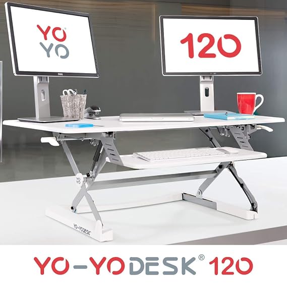 YoYo DESK® 120 (WHITE) Height Adjustable Standing Desk [120cm Wide]. Superior sitstand