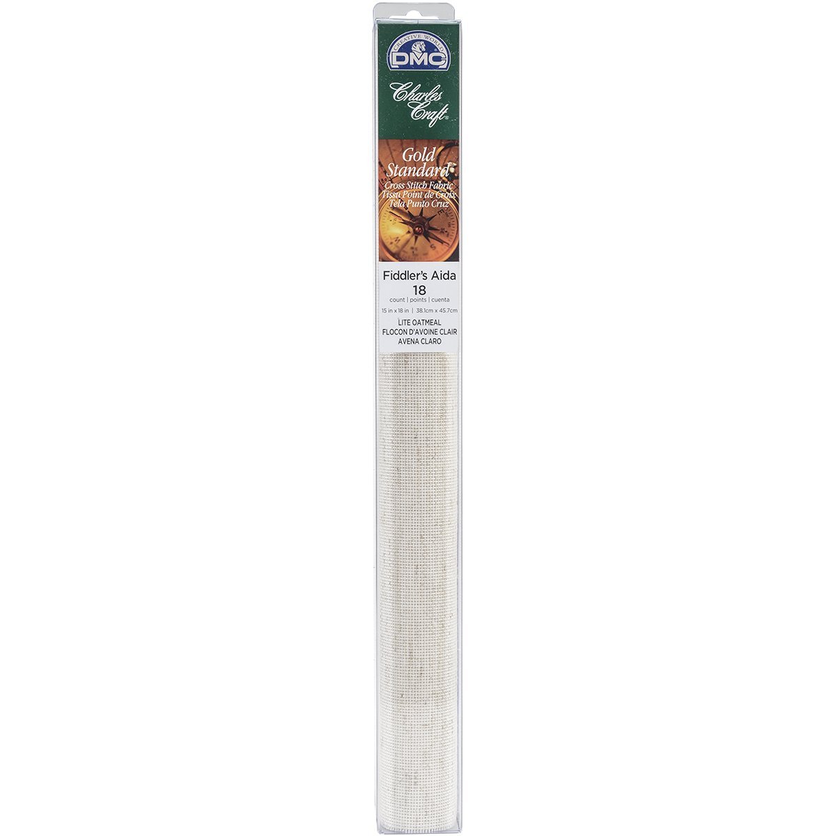 DMC Charles Craft Gold Standard Fiddler's Cloth Lite 18 Count 15, Light Oatmeal