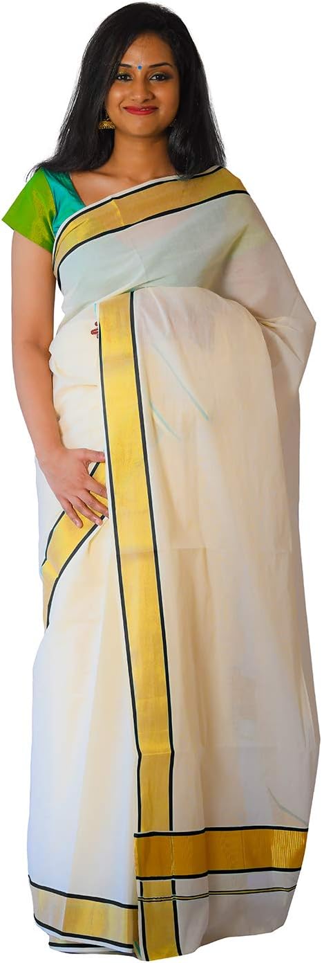 Southloom Kerala Kasavu and Black Colour Border Saree