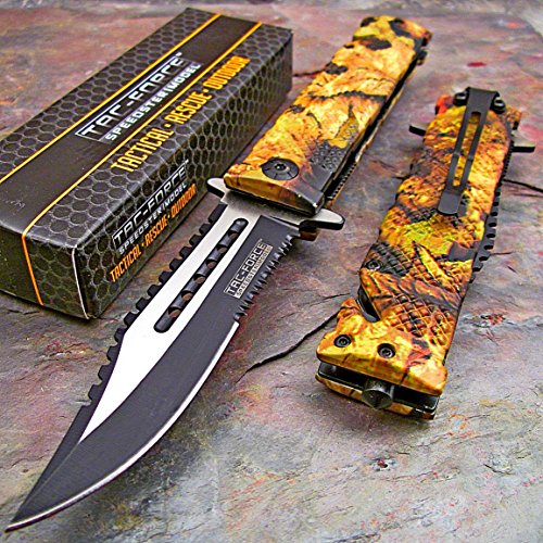Tac force jungle camos pring assisted open folding pock…
