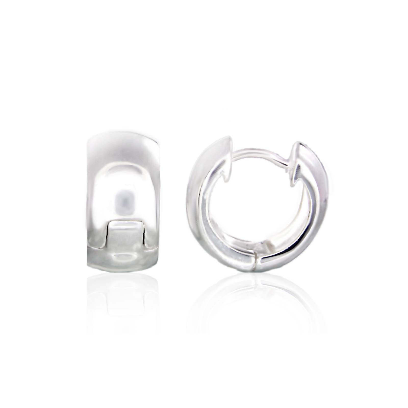 NKlaus silver pair 925 sterling silver solid hinged hoop earrings round pendant earrings 15mm 5177