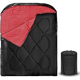 Double Sleeping Bag for Adults Camping,Bring Pillow, XL Queen Size Sleeping Bags for 2 Person Hiking Backpacking, Lightweight Waterproof with Compression Sack