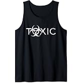 toxic biohazard symbol white distressed Tank Top