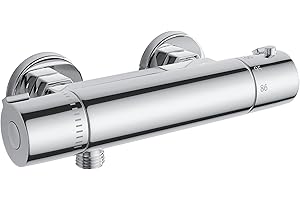 FUGO RV Thermostatic Shower Faucet,RV Bathroom Shower Faucet, 4 Inch RV Shower Faucet Valve, Soild Brass, Chrome