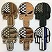 SpaceAuto 3D Embroidered Head Shape American Flag Skull Military Army Tactical Morale Badge Patch 2.56